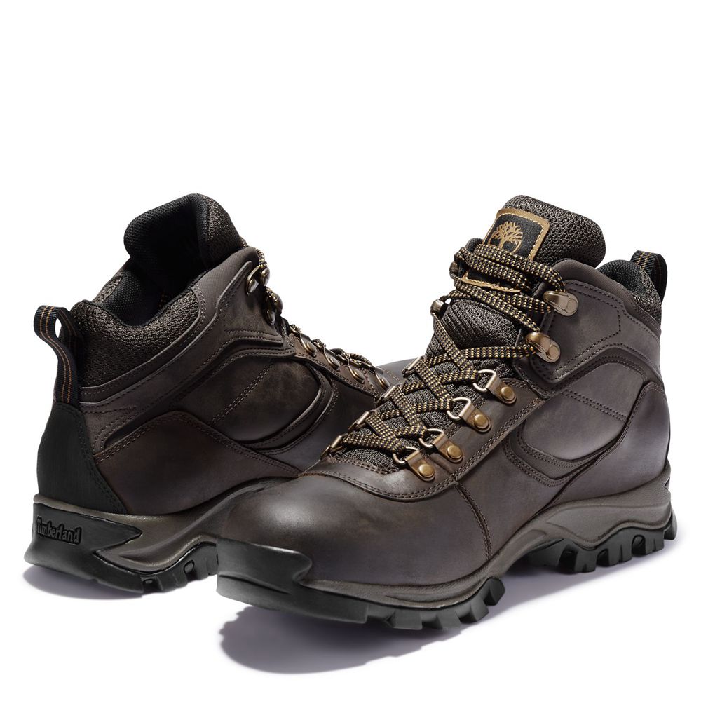 Timberland Mens Hiking Boots Mt. Maddsen Mid Waterproof - Dark Brown - India TZ1649758